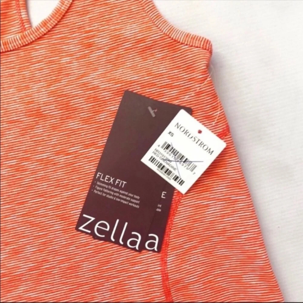 Zella‎ Orange Striped Racer Racerback Tank Top - Picture 7 of 7